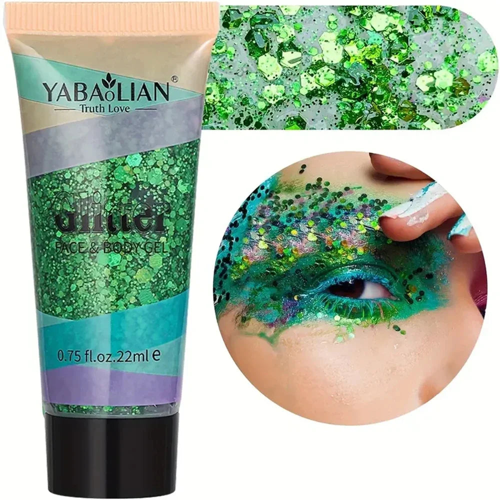 Mermaid Sequin Body Glitter Gel - Long-Lasting Shine for Carnival, Parties, Festival and Stage Performance - Great for Girls Qme 10