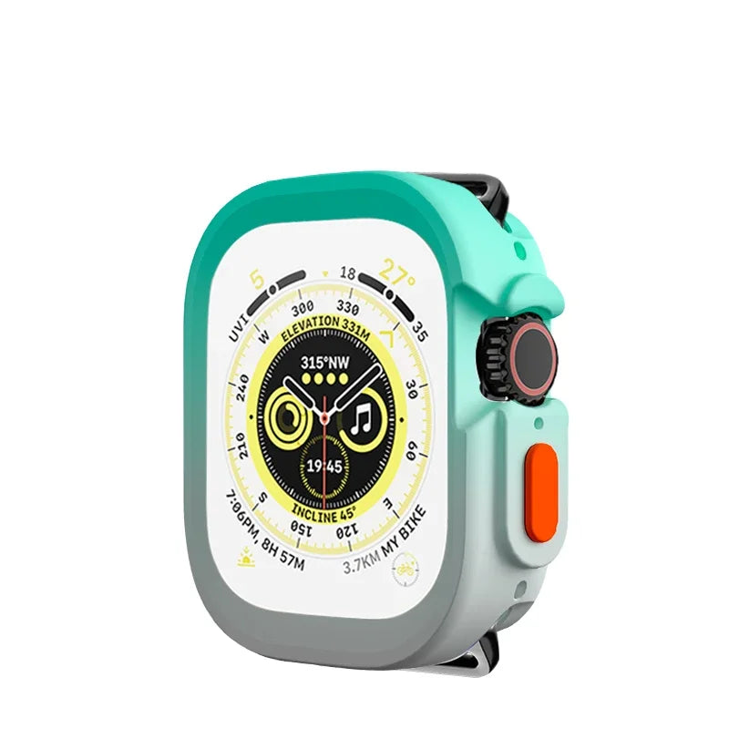 2024 New Bumper Soft Silicone Case For Apple Watch 9 8 7 6 SE 5 Sport Anti-drop Matte Cover For iwatch 49mm 41mm 40mm 44mm 45 mm Qme UH 49mm-For ultra 2 1