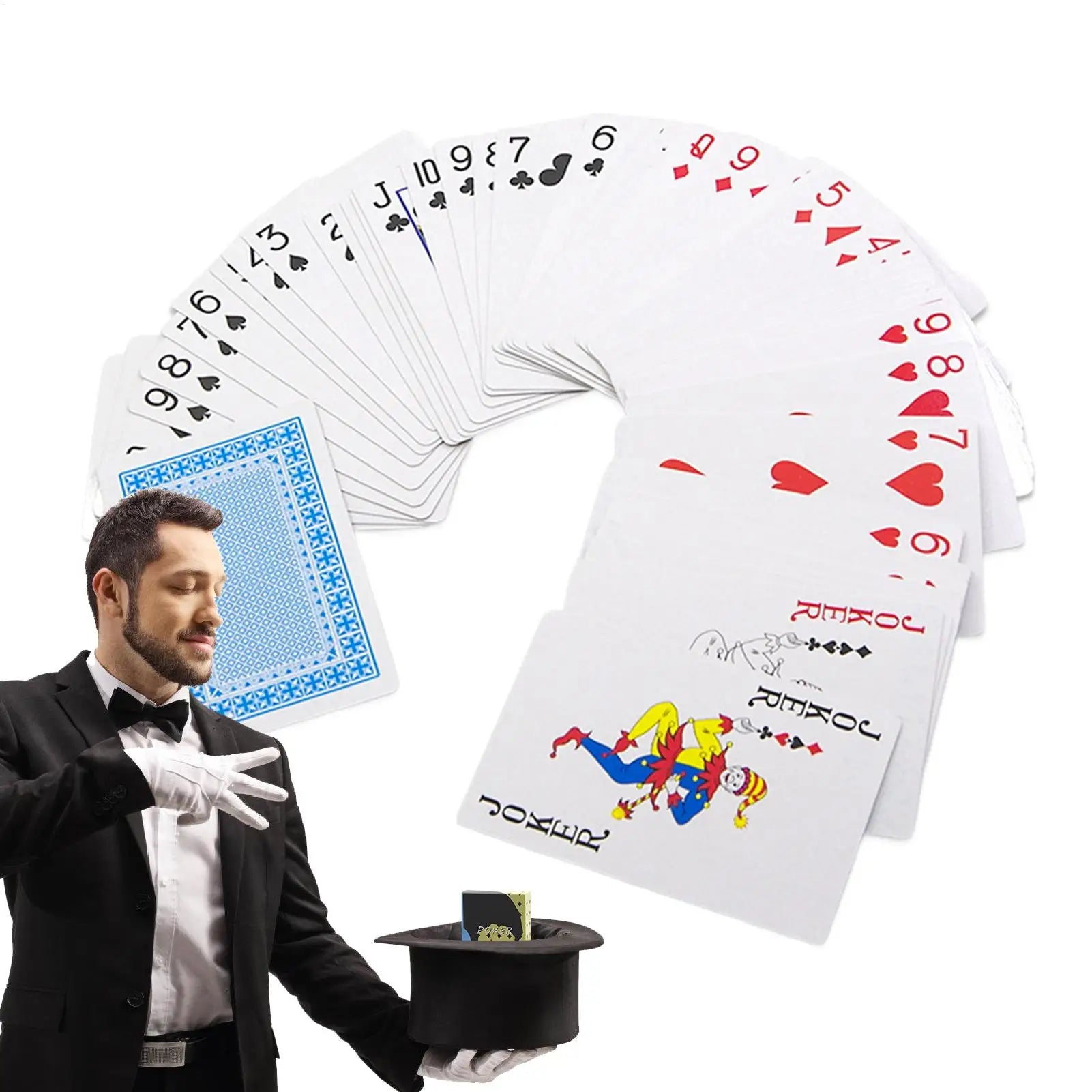 Deck Cards for Trick Beginners Deck Trick Poker Props Collectible Entertainment Poker Stage Performance Props with Instruction Qme