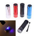 50LM 395nm Mini UV Flashlight Compact 9 LED Outdoor Lighting Tool Qme Blue with rope