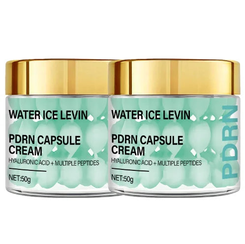 Regenerative PDRN Capsule Cream with Hyaluronic Acid & Peptides for Anti-Aging, Firming & Brightening. Qme green 50g