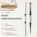 Crystal Nail Art Liner Brush Dual Head Painting Pen Lightweight Qme White