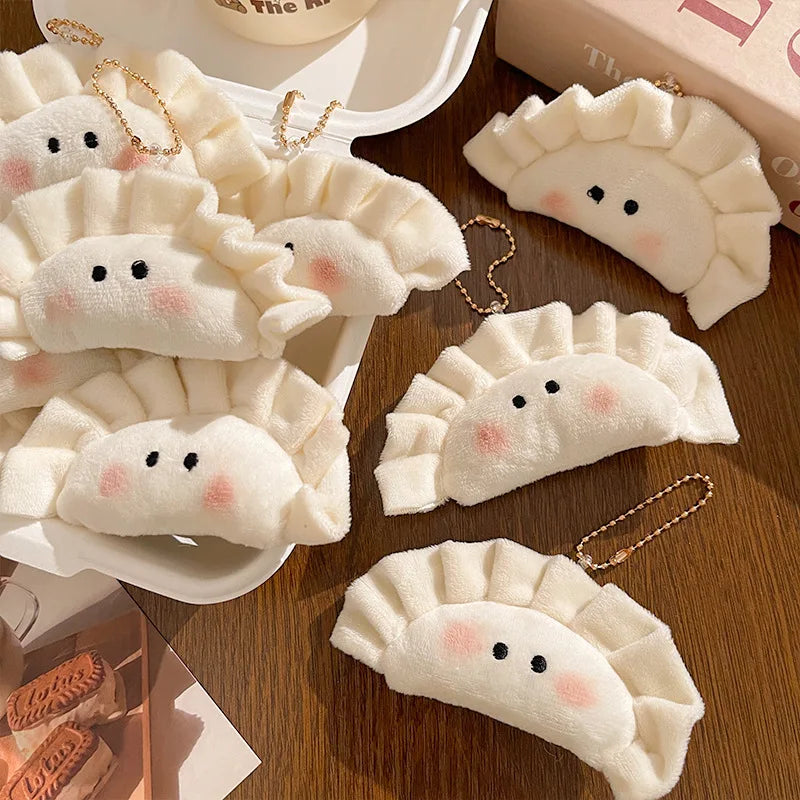 Cute Dumpling Pendant Key Ring Plush Keychain Soft Stuffed Keyrings Qme
