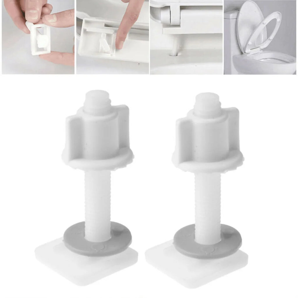 Plastic Toilet Seat Hinge Repair Bolts + Fitting Screws +Washers Kit Accessories Universal Household Replacement Qme