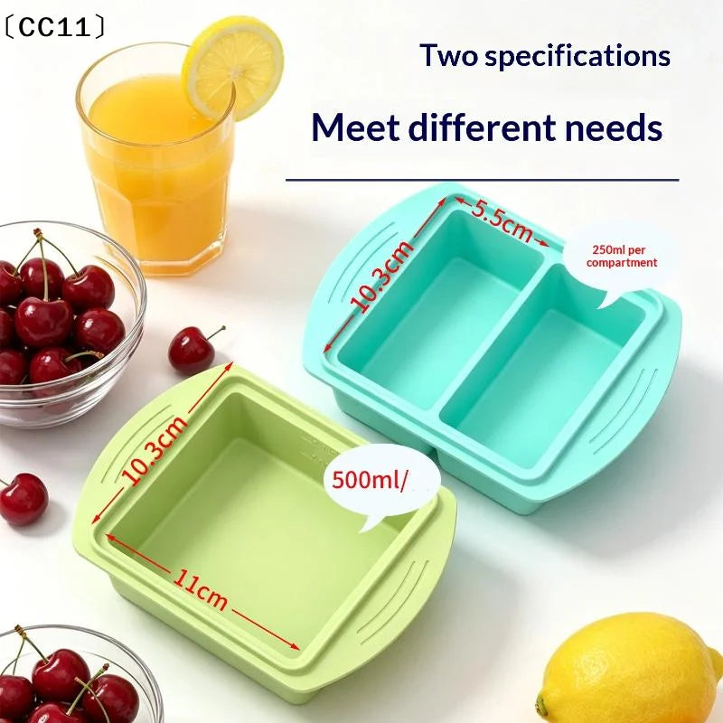 Silicone Tray Lid Single Double Compartment Freezer Mold Summer Qme
