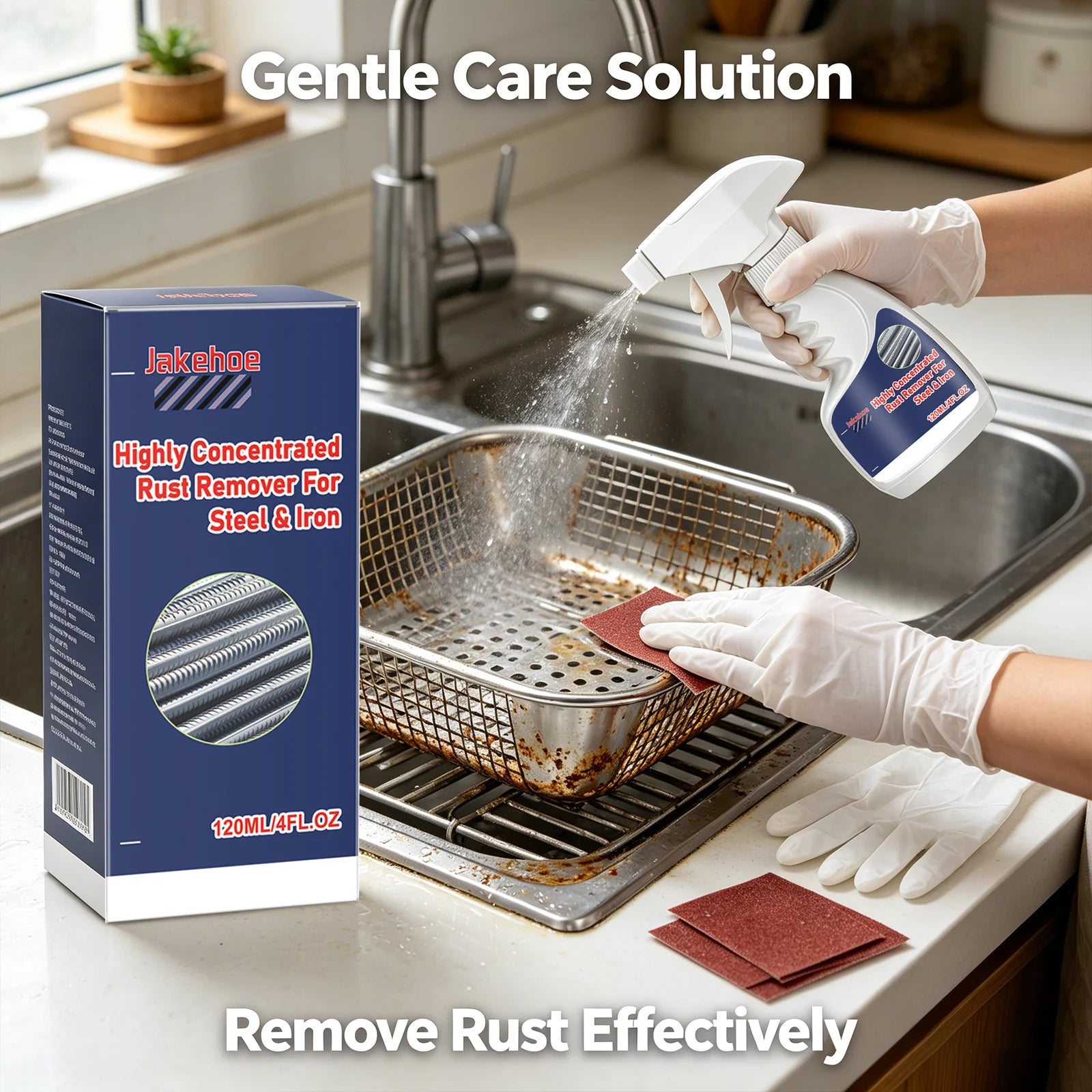 Rust Remover Kit Remove Stubborn Rust Stains Restore Metal Surfaces Shine Gentle Formula Highly Concentrated Rust Removing Spray Qme