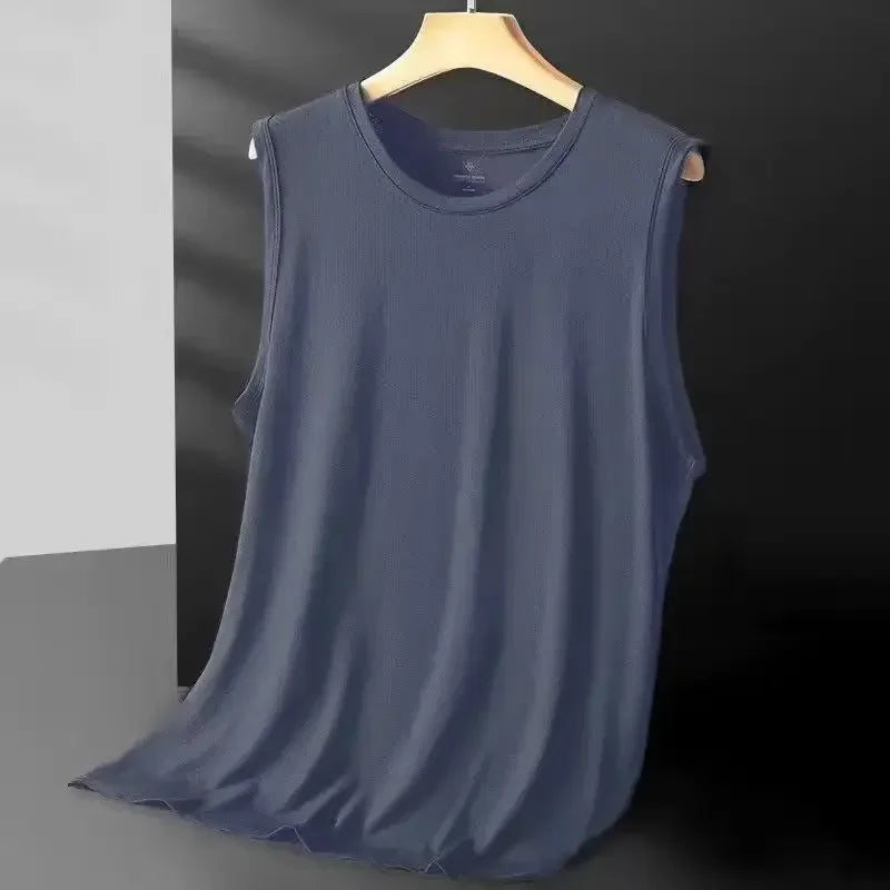 Men's Trendy Thin Breathable Quick Drying Sports Casual Wide Shoulder Sleeveless T-shirt Tank Top Casual Fashion Outerwear Qme KQL 5XL
