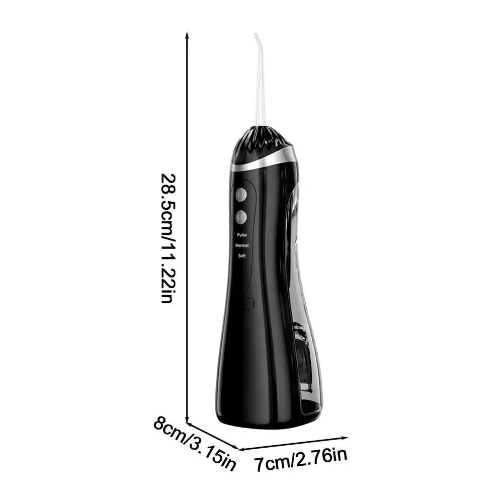 Electric Floss Rechargeable Brace Irrigator Machine Teeth Flossing Machine for Bathroom Shower Countertop Home Apartment Qme Black