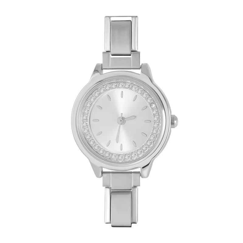 Fashion Stainless Steel Round Simple Watch Bracelet Bangle Friend