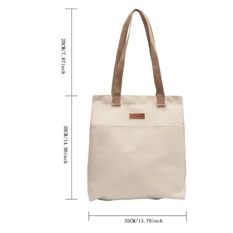 Women's Tote Bag Canvas Sewing Thread Large Capacity Advanced Sense Qme