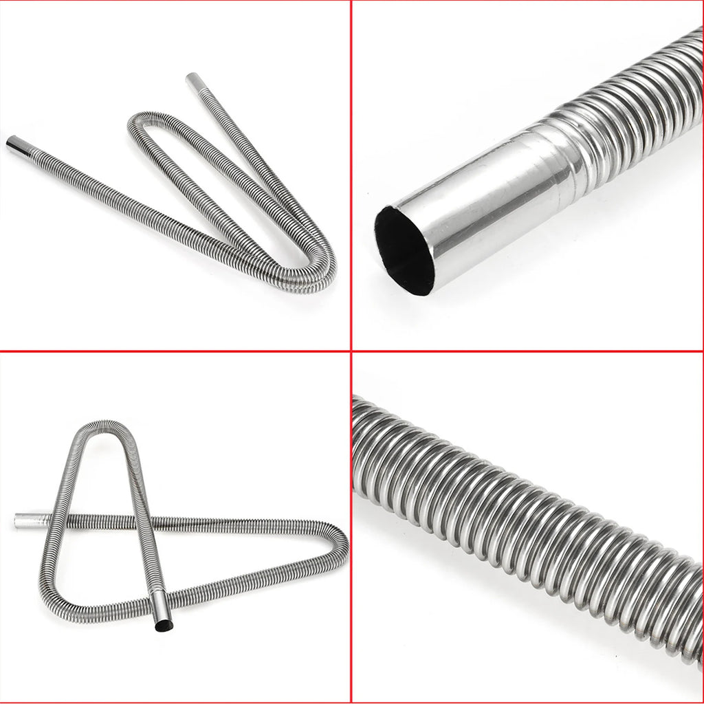 120cm Exhaust Hose with Two Clips Gas Vent Hose Air Diesel Heater Car Parking Exhaust Pipe for Power Generators Car Heating Qme