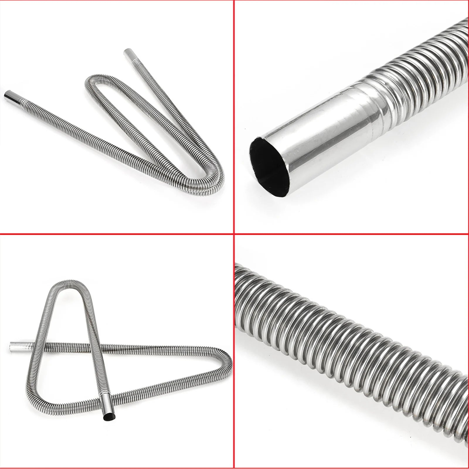 120cm Exhaust Hose with Two Clips Gas Vent Hose Air Diesel Heater Car Parking Exhaust Pipe for Power Generators Car Heating Qme