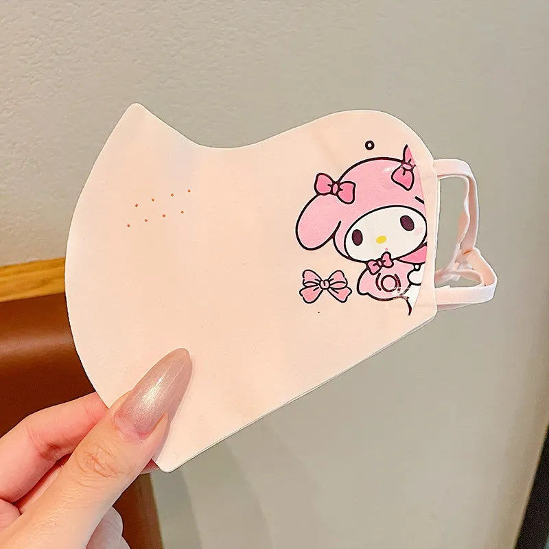 Kuromi Summer Sun Protection Face Mask New UV-Protective Full-Face Mask Breathable Cooling Silk Mask Qme 14
