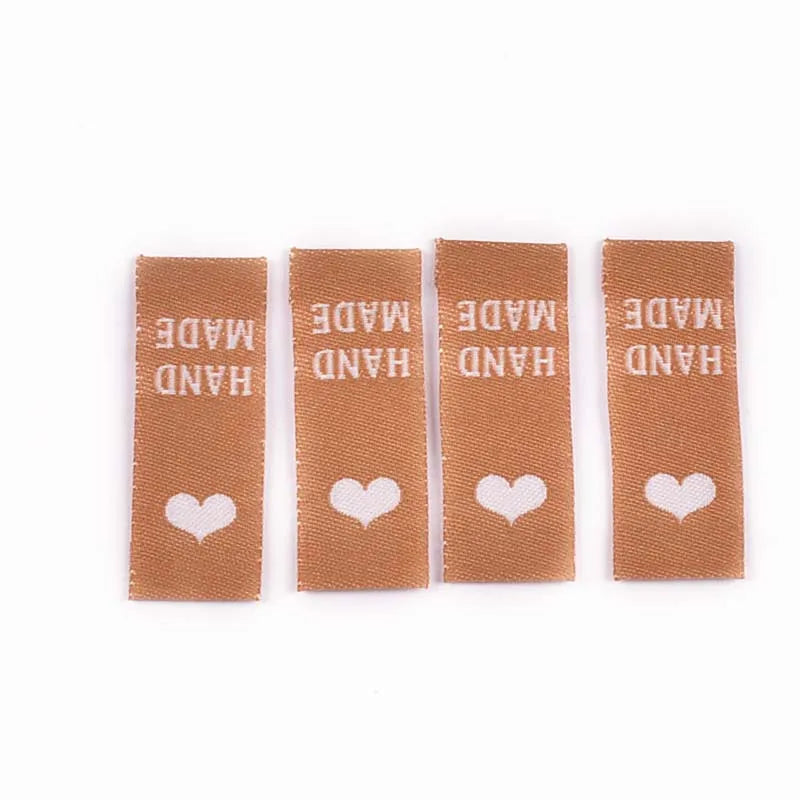 50pcs 15x38mm Mix colour Heart Pattern Label For DIY Handmade Decorative Sewing Accessories Clothing Hat Supplies cp3823 Qme 50pcs cp3823-7