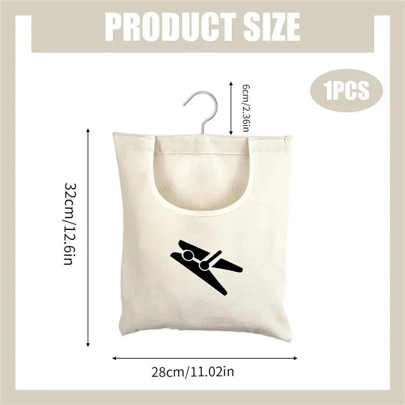 Clothespin Storage Bag Home Outdoor Hanging Organizer Washable Clothespin Pocket Capacity Hanging Bag Bathroom Storage Bag Qme