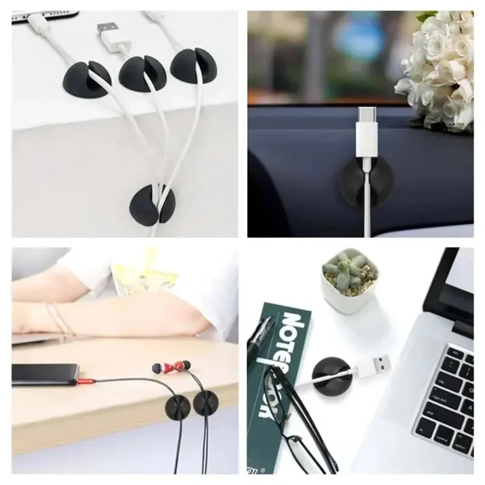 20pcs Data Cable Holders Charger Line Clip Easy to Install For Computer Tablet Cellphone Wire Organization Household Accessories Qme