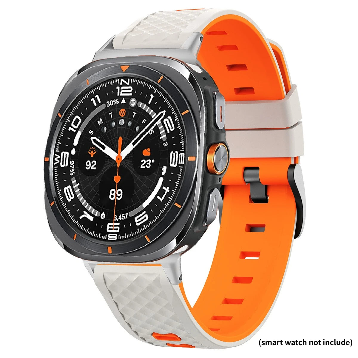 Silicone Straps for Samsung Galaxy Watch 9 Ultra2 47mm Sport Bracelet Correa for Galaxy Watch Ultra 47mm Wristband Accessories Qme Star Orange Watch Ultra(2025)