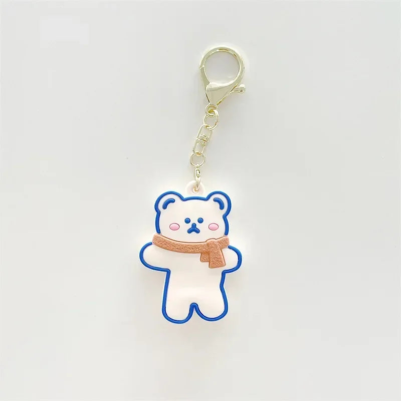 Cartoon Silicone Soft Protective For AirTag Case Locator Tracker Keychain Cover Funny Dog Bear Shape Kawaii Key Ring Qme W