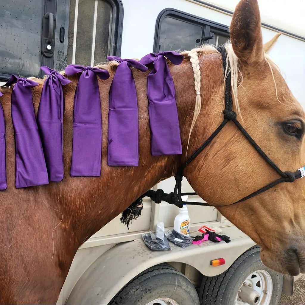 Premium Horse Mane Protection Sleeve Anti-friction Guard Stops Qme PURPLE