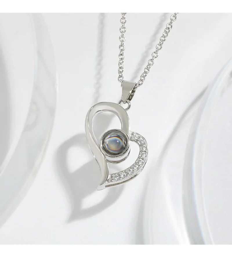 Simple Cutout Heart Collar Necklace Chic Love Designed Neck Pendant Qme