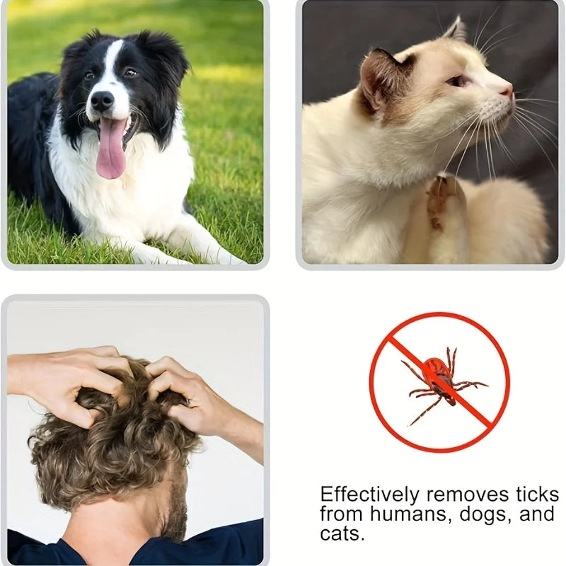 3pcs Tick Removal Tool Set for Dogs & Cats - Easy, Precise & Safe Pet Tick Extractor Kit Qme