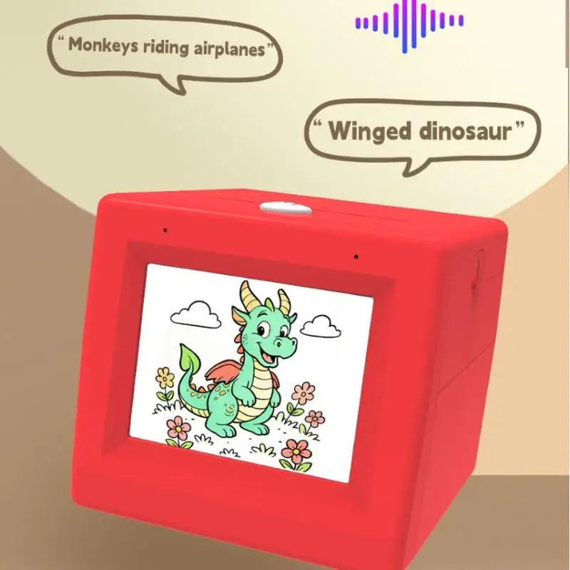 HD Screen Mini AI Printer Portable Magic Box 1080P Smart Voice Qme