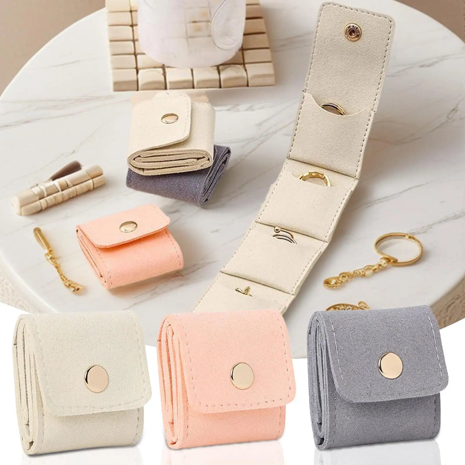 NEW 1pcs Mini Folding Jewelry Bag Earrings Jewelry Necklace Storage Bag Jewelry Boxes Portable Travel Storage Bag Packaging Box Qme