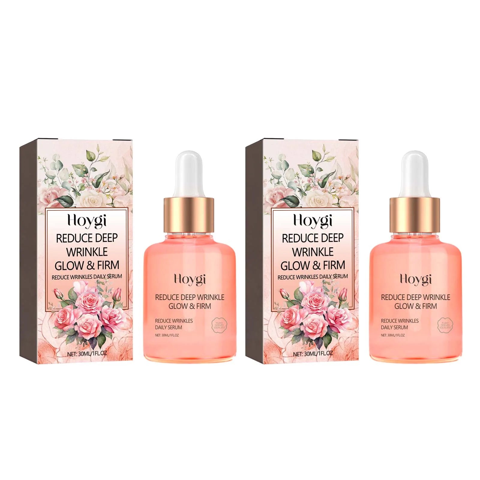 Rose Serum Hydration Shrink Pore Oil Control Anti Aging Brightening Rejuvenation Improve Dryness Vitamin C Firming Essence Qme 2 x 30ml Boxed