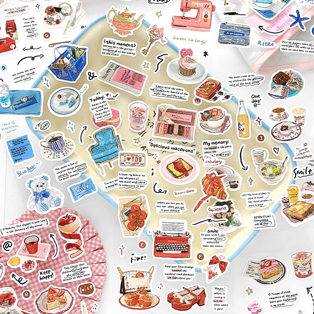 TIANZI Cute Japanese Life Items Stickers Travel Diary DIY Scrapbook Diary Album Magazine Material Stickers Korean Stationery Qme