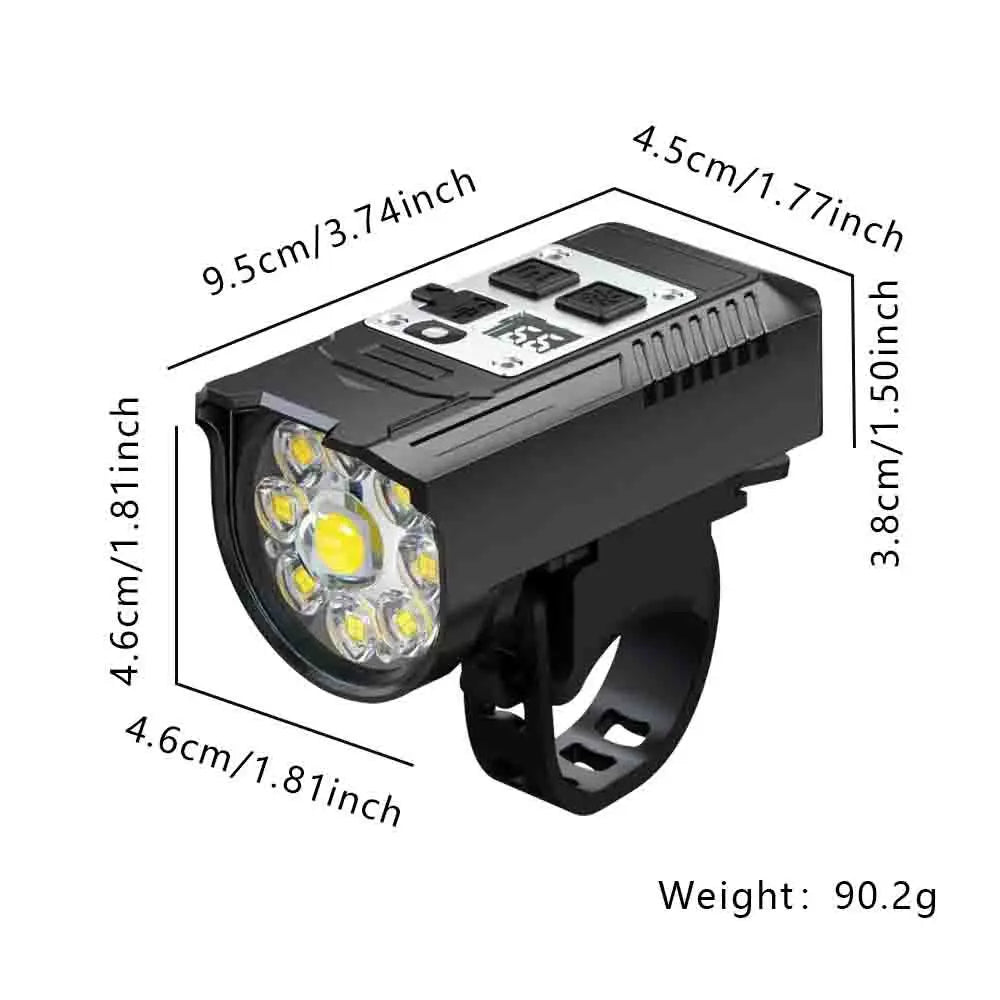 LED Bicycle Front Light High Brightness Bike Flashlight Dual Light Source Bicycle Headlight Intelligent Sensor for Night Riding Qme