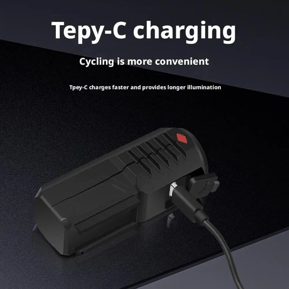 Super Bright Bicycle 3 LED Light USB Type-C Rechargeable Outdoor Waterproof Portable Bicycle Flashligh Mountain Bicycle Lamp Qme