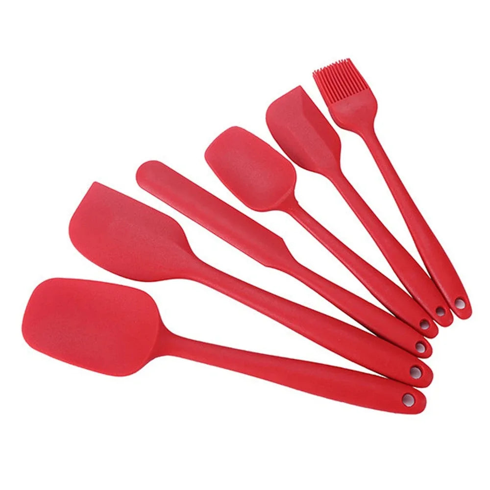 Silicone Spatula Food Grade Non Stick Heat Resistant Spatulas Turner Qme Red
