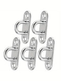 5-Piece Heavy-Duty Stainless Steel Eye Plate Hooks - Wall & Ceiling Mount, U-Boat Design For Garage Hammocks And More Qme 5pcs
