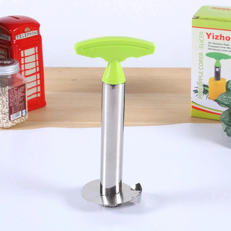 Stainless Steel Pineapple Corer Slicer Non Slip Handle Fast Cutting Qme size1 Green