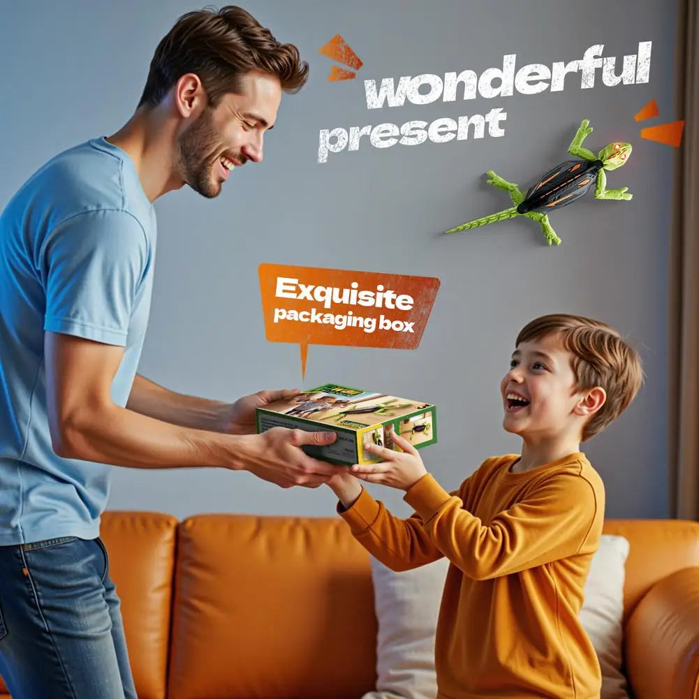 Realistic Biomimetic RC Wall Climbing Lizard Robot Toy, Remote Control Gecko that Climbs Glass & Smooth Walls Home Family Toy Qme