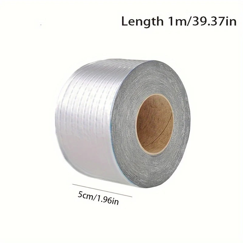 1 Roll Premium Waterproof Aluminum Foil Tape - High Temperature Resistance For Wall, Pool, Roof Crack & Duct Repair Sealing Qme 1 Roll 5cm 3m