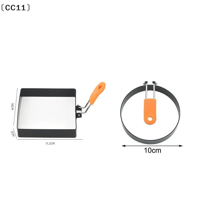 Stainless Steel Egg Fried Ring Non-stick Square Round Pancake Mold Qme