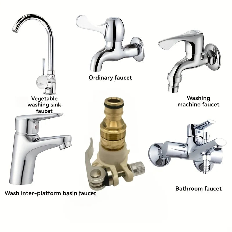 Universal Garden Hose Tap Adapter Sturdy Faucet Connector Water Pipe Fitting Tool Outdoor Watering System Easy Install Connect Qme