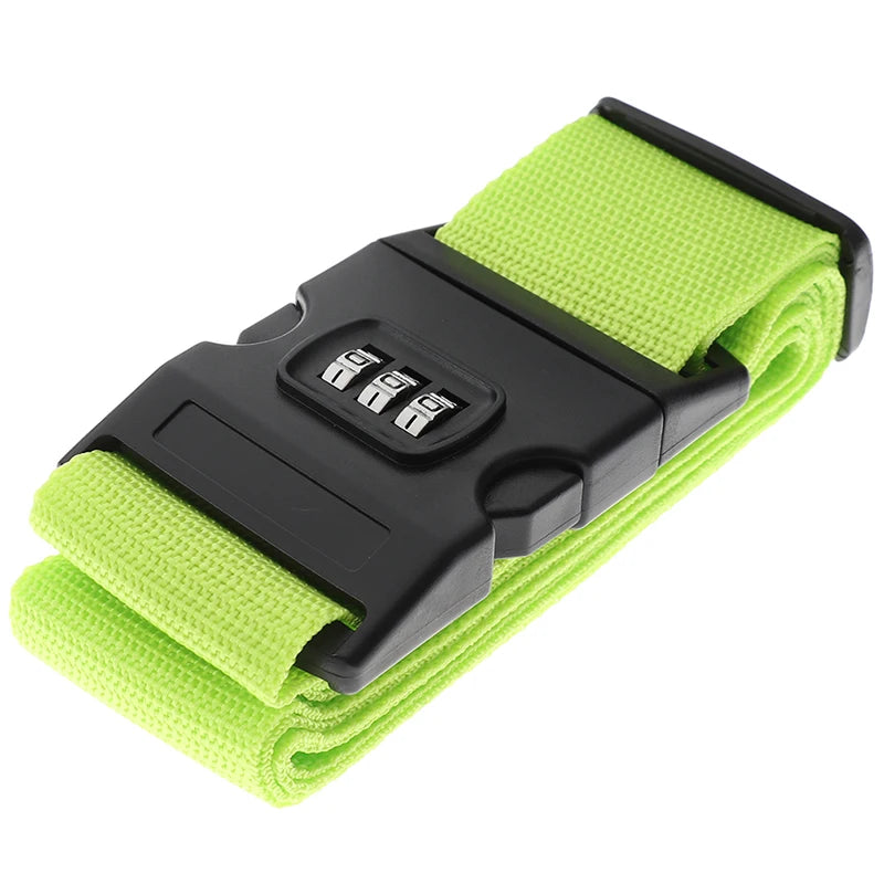Nylon Luggage Strap Adjustable Travel Suitcase Buckle Baggage Belt Qme Green