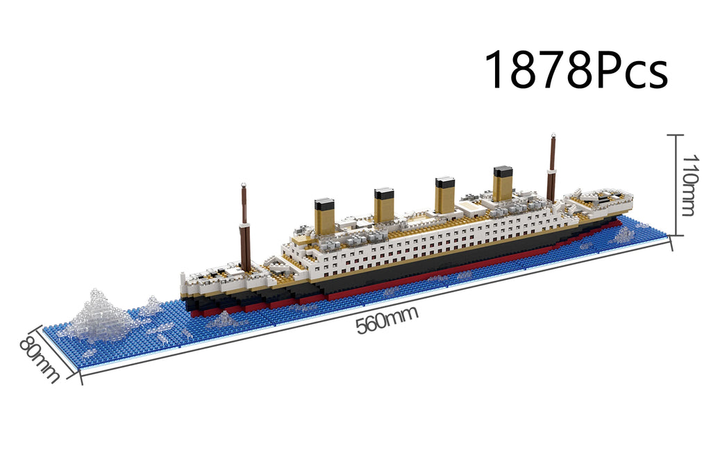 Small Particle Building Block Assembly Toy Titanic Giant Boy Girl Puzzle Cruise Ship Brick Model Kit Desltop Birthday Gift Child Qme Opp Bag