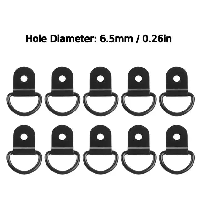 D Rings Tie Down Anchors Ring Pull Hook Iron Lashing Load Fit Car Qme 10Pcs 6.5mm