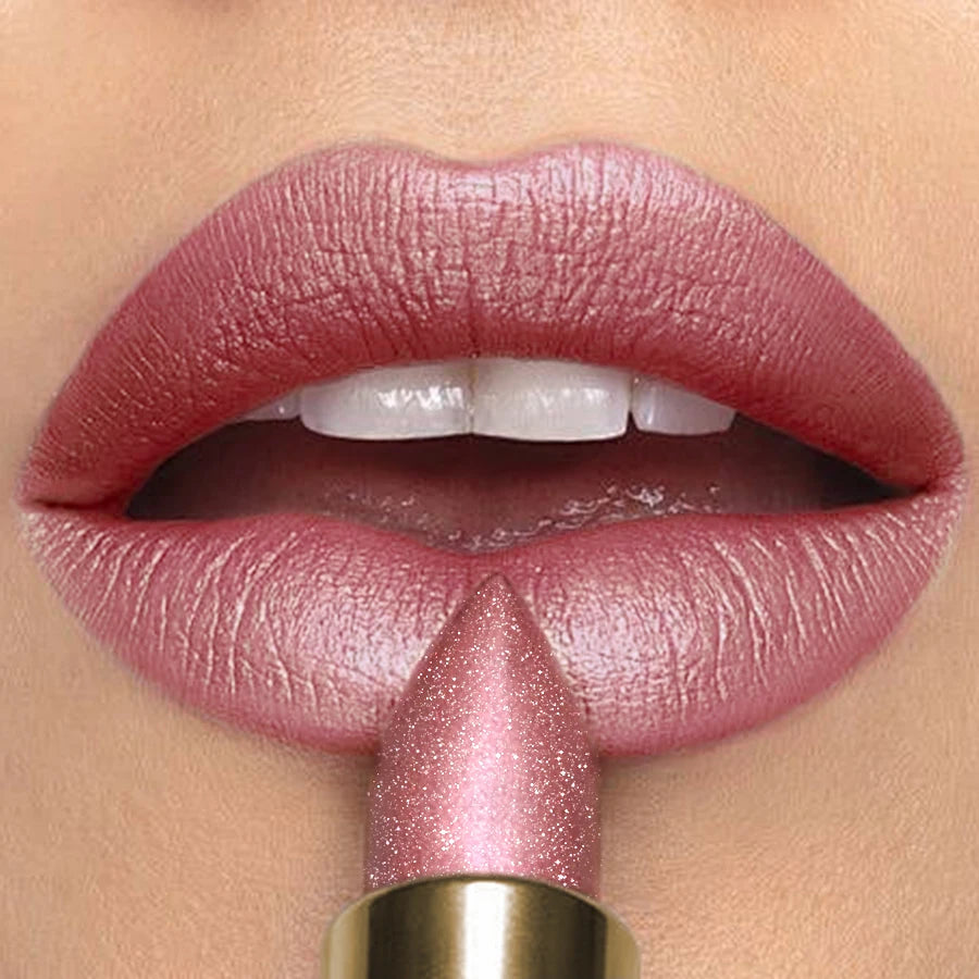 16 Colors Metallic Glitter Shiny Lipstick Lip Tint Waterproof Senior Qme 106