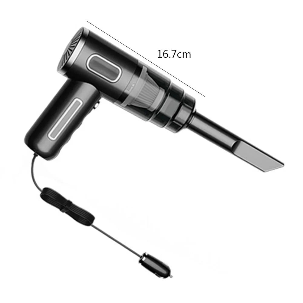 1500mAh Portable Car Vacuum Cleaner USB Plug Handheld Vacuum Cleaner Powerful Suction for Auto/Home/Office/Pet Hair/Keyboard Qme Black