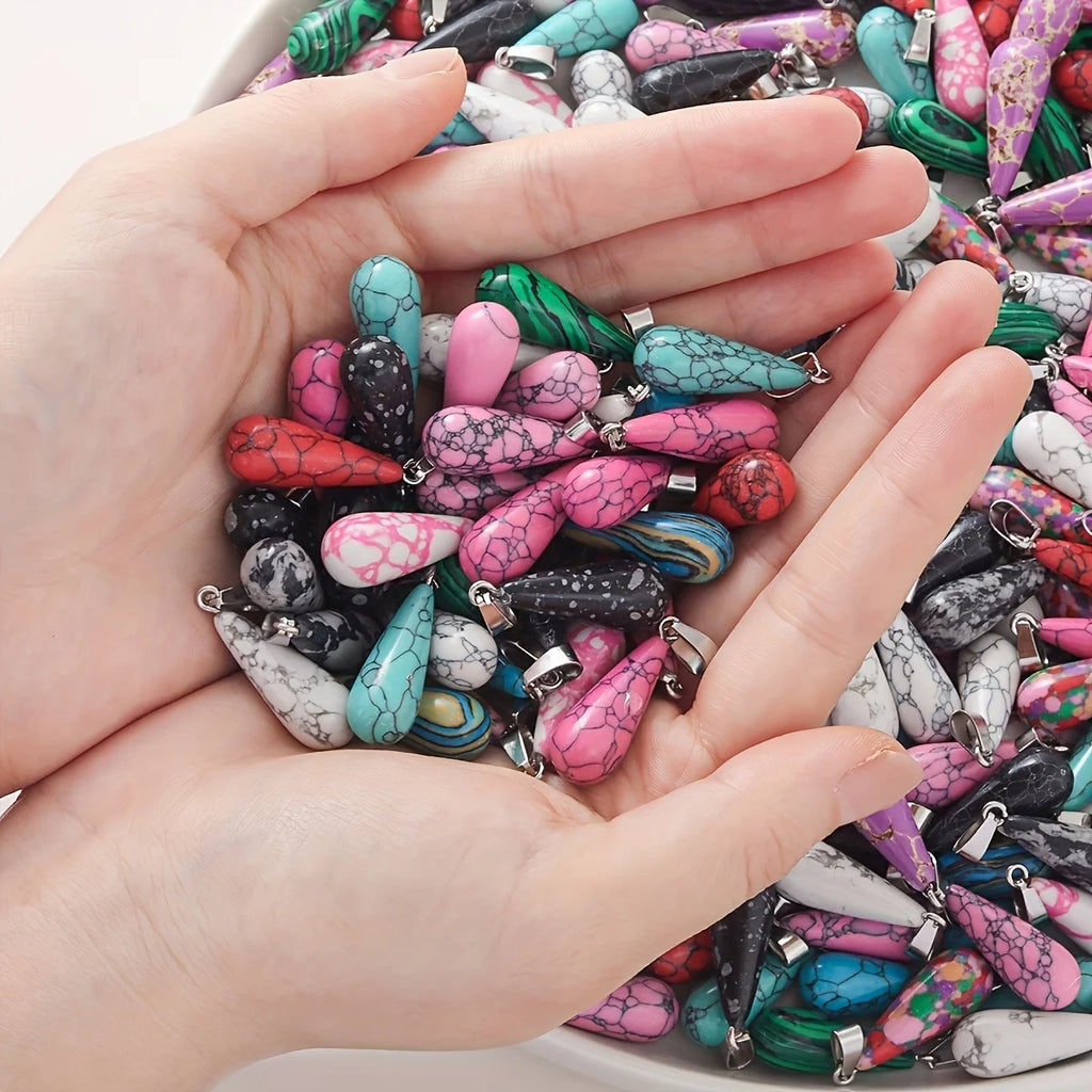 Long Water Drop Stone Pendant - Materials And Accessories For Jewelry, Necklaces, Bracelets, Earrings, DIY Jewelry Making Qme