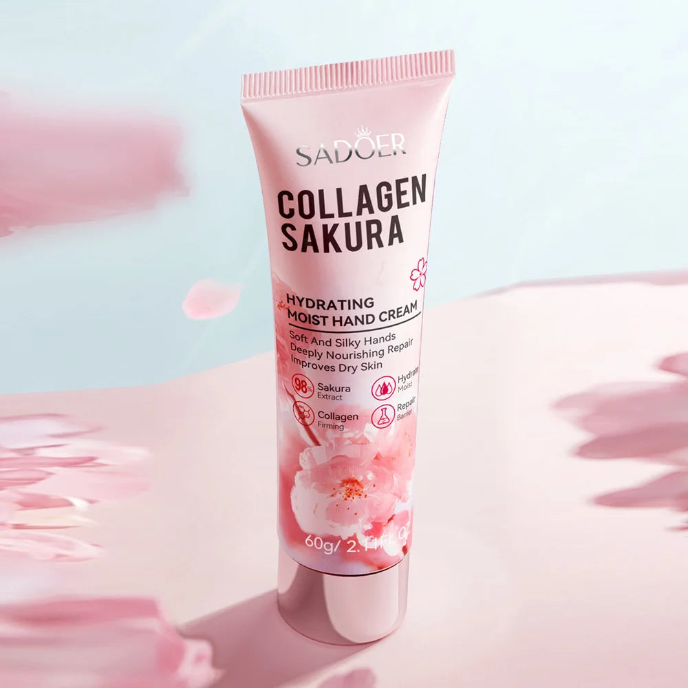 Collagen Cherry Blossom Moisturizing Smooth Hand Cream Autumn Winter Qme