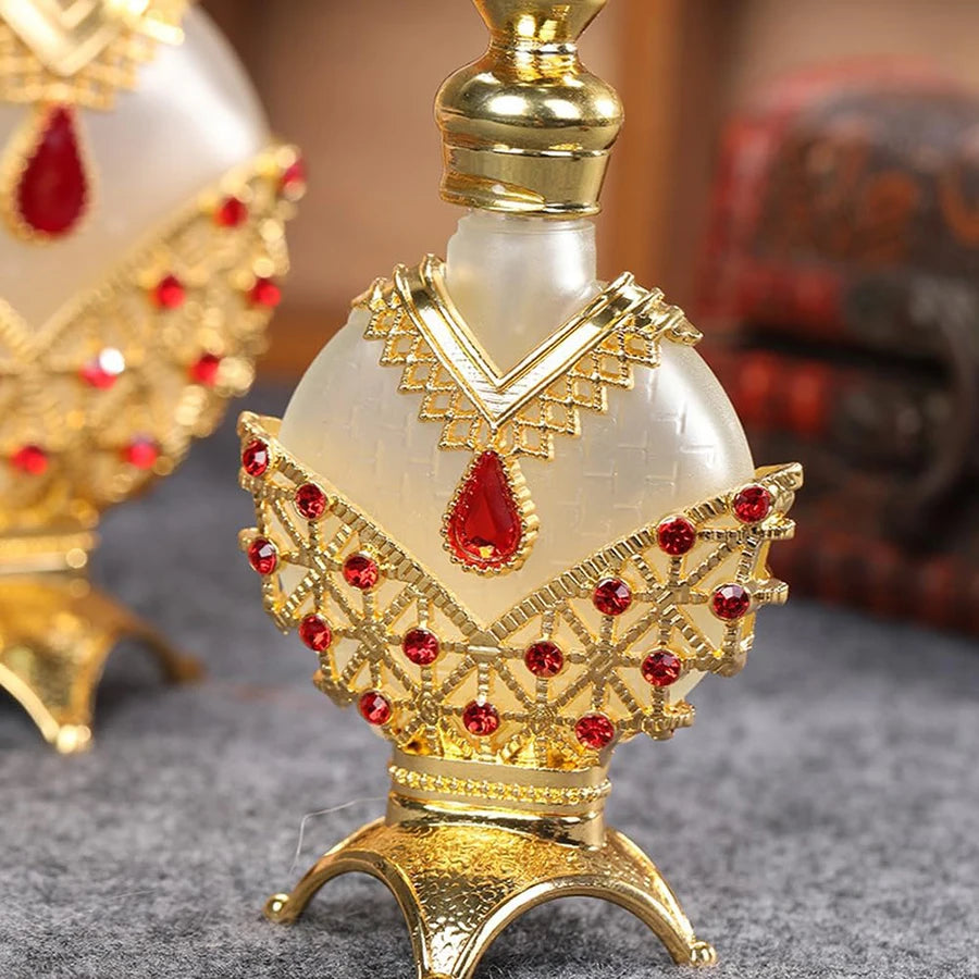 Crystal Rhinestone-encrusted Perfume Bottle Set, 30ml & 10ml Refillable Essential Oil Glass Dropper Bottles, Women's Accessories Qme