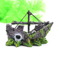 Aquarium Ornament Wreck Sunk Ship Sailing Boat Destroyer Fish Tank Cave Decor. Qme 1PC