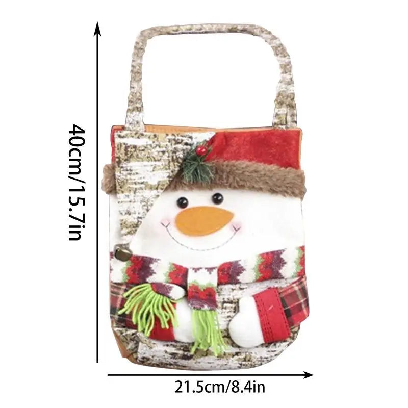 Cute Supports Bags Christmas Cartoon Holiday Goodie Bag Portable Tote Qme