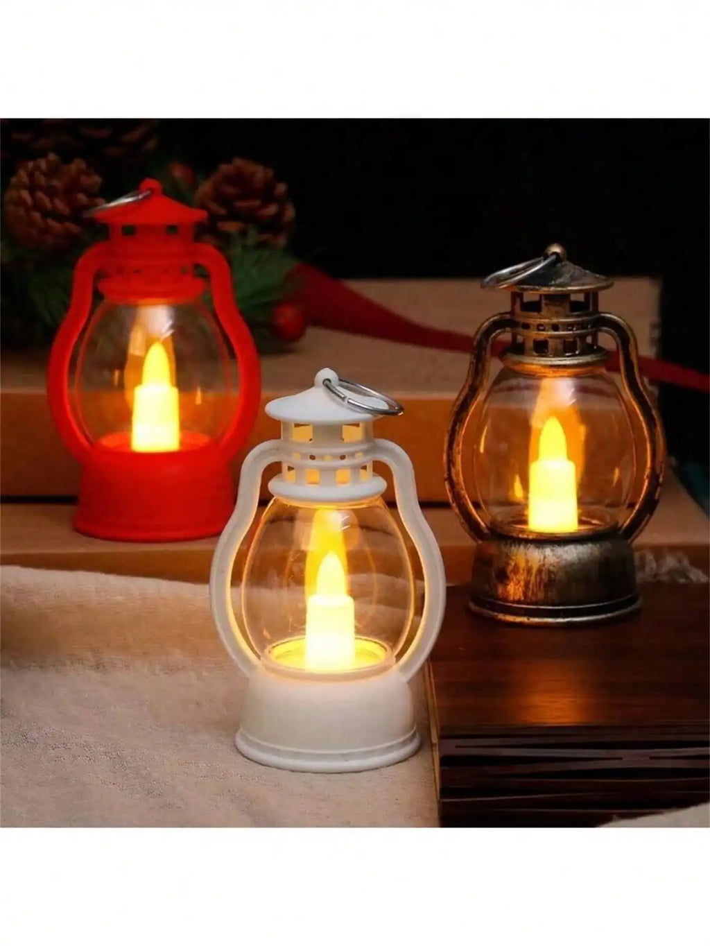 Horse Lights Oil Lamps Candle Night Christmas Atmosphere Flashing LED Qme