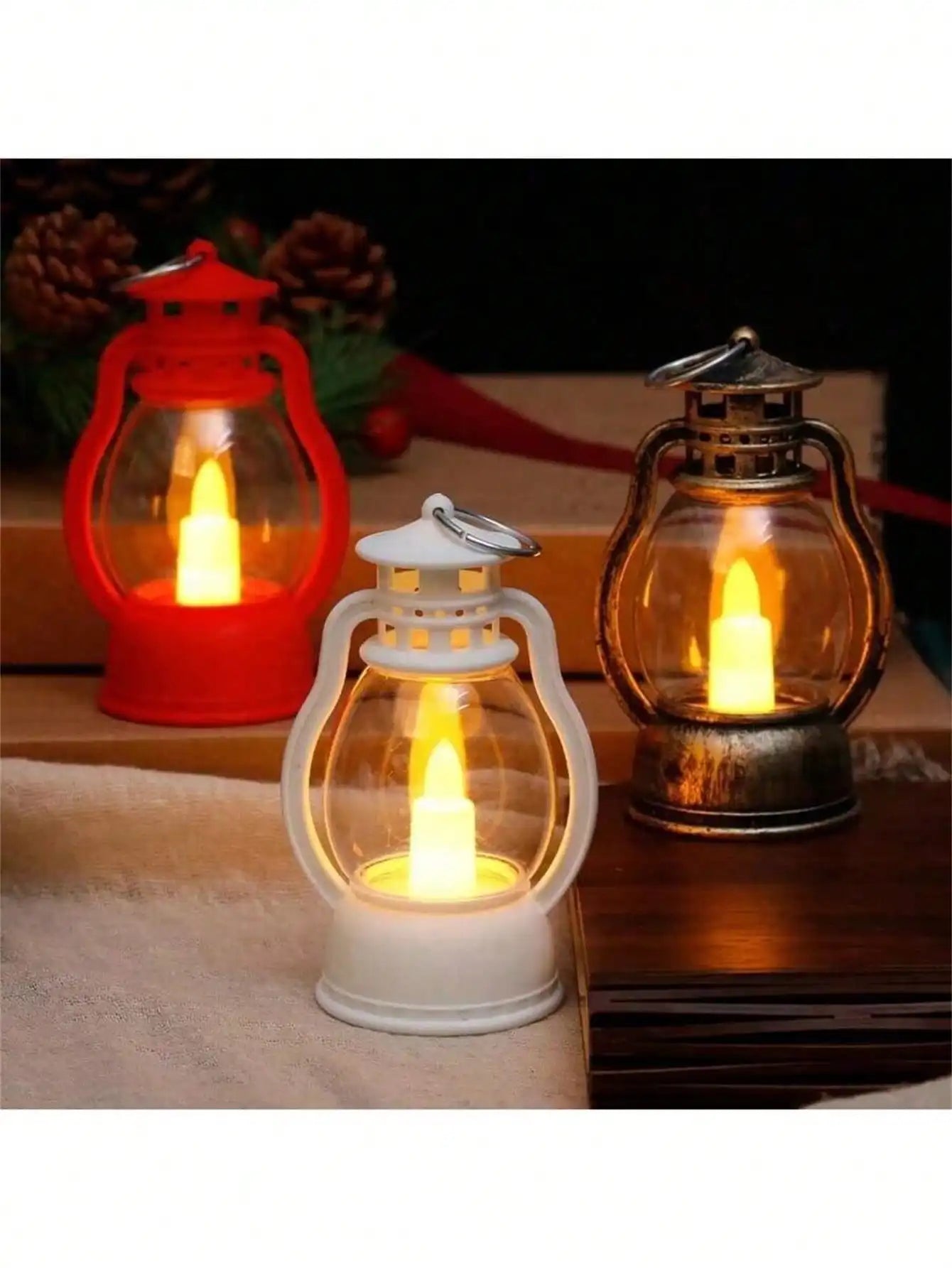 Horse Lights Oil Lamps Candle Night Christmas Atmosphere Flashing LED Qme